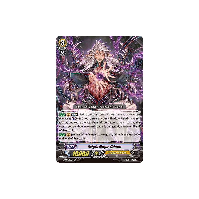 Vanguard_TCG_card_EB03_S05EN_Origin_Mage_Ildona_Cavalry_of_Black_Steel_