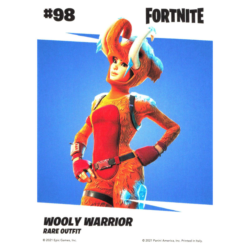 panini-tcg-carte-n-98-098-wooly-warrior-rare-outfit-fornite-serie-3