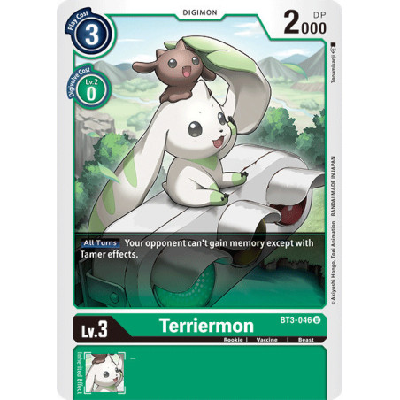 Digimon_TCG_BT3-046_Terriermon_Uncommon_Union_Impact_Card_Game