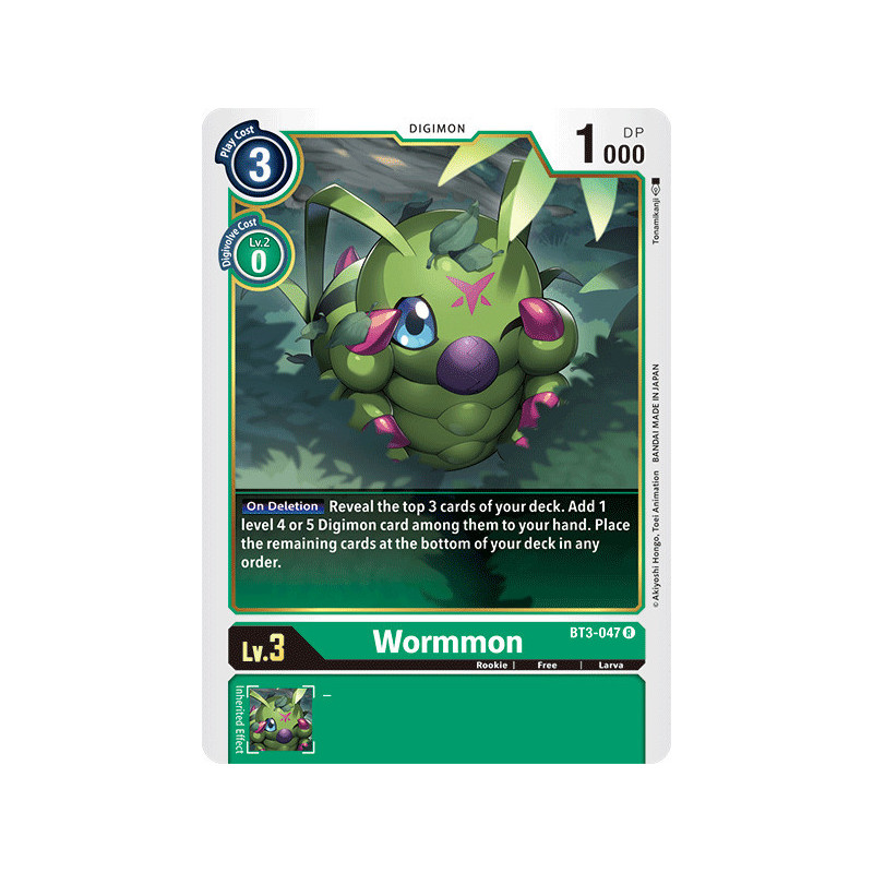 Digimon_TCG_BT3-047_Wormmon_Rare_Union_Impact_Card_Game