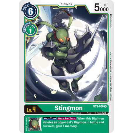 Digimon_TCG_BT3-050_Stingmon_Rare_Union_Impact_Card_Game