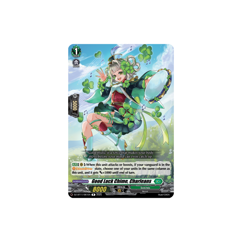 Vanguard_TCG_card_DZ-BT11_061EN_R_Good_Luck_Chime_Charleans_Symphony_of_Might_Bloom
