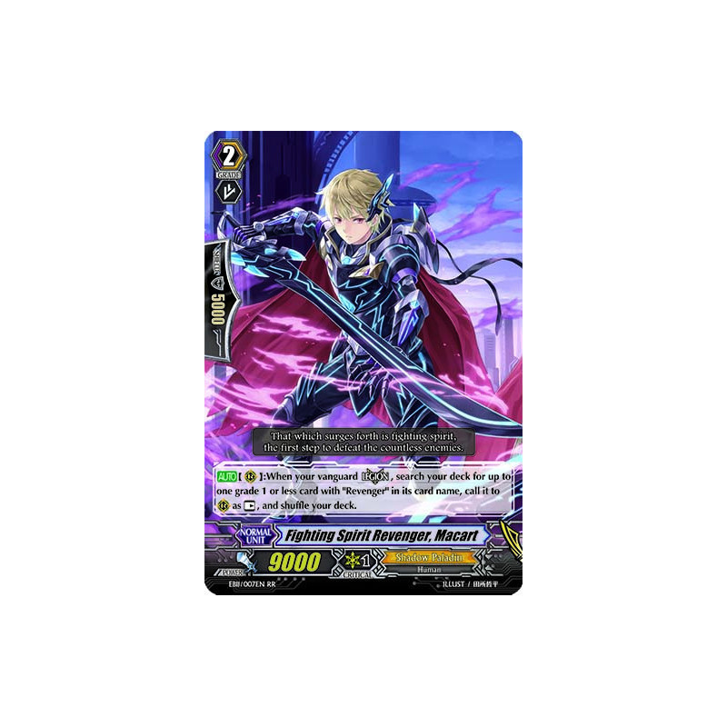 Vanguard_TCG_card_EB11_007EN_Fighting_Spirit_Revenger_Macart_Requiem_at_Dusk