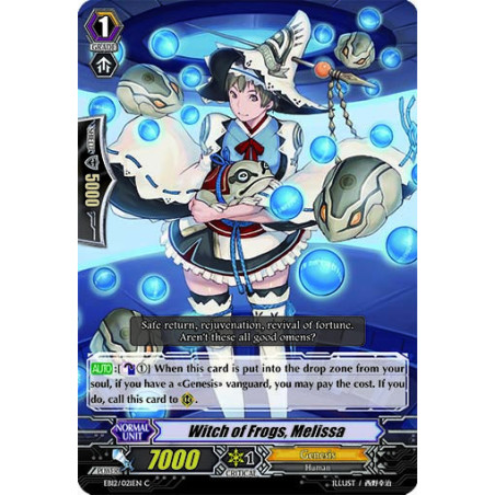 Vanguard_TCG_card_EB12_021EN_Witch_of_Frogs_Melissa_Waltz_of_the_Goddess