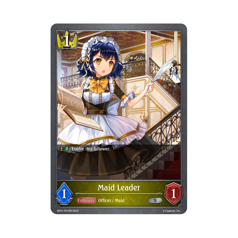 shadowverse-tcg-bp01-p07en-silver-premium-maid-leader-advent-of-genesis