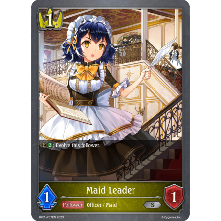 shadowverse-tcg-bp01-p07en-silver-premium-maid-leader-advent-of-genesis