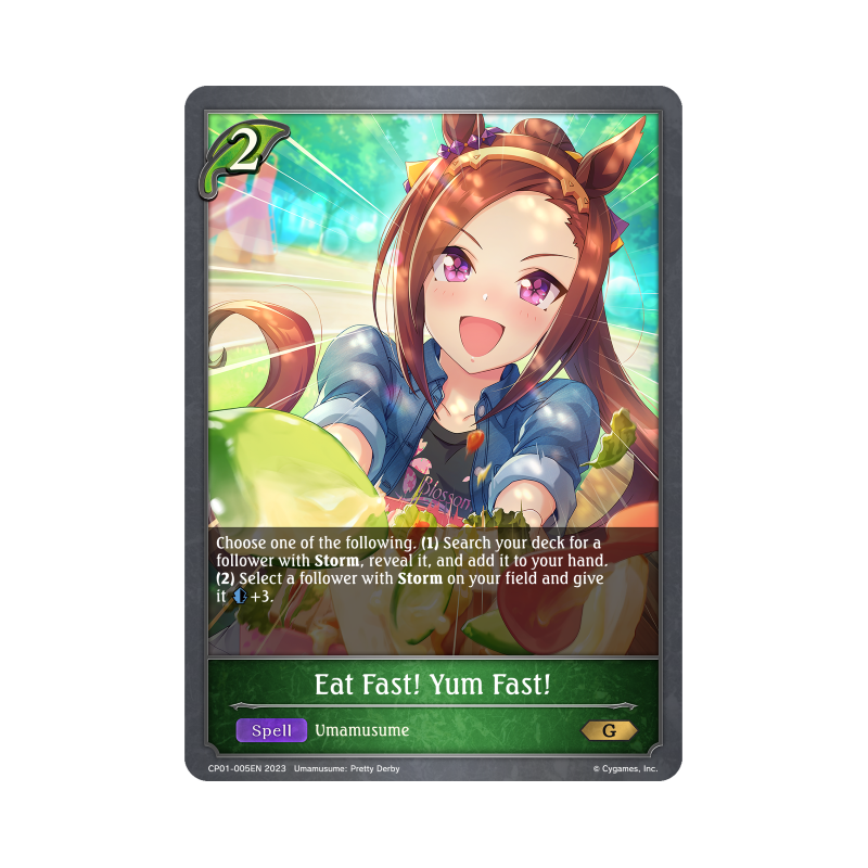 shadowverse-tcg-cp01-005en-gold-eat-fast-yum-fast-umamusume-pretty-derby