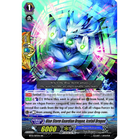 Vanguard_TCG_card_BT15_017EN_RR_Blue_Storm_Guardian_Dragon_Icefall_Dragon_Infinite_Rebirth