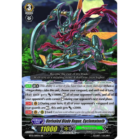 Vanguard_TCG_card_BT15_019EN_RR_Unrivaled_Blade_Rogue_Cyclomatooth_Infinite_Rebirth