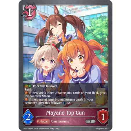 shadowverse-tcg-cp01-p44en-silver-premium-mayano-top-gun-umamusume-pretty-derby