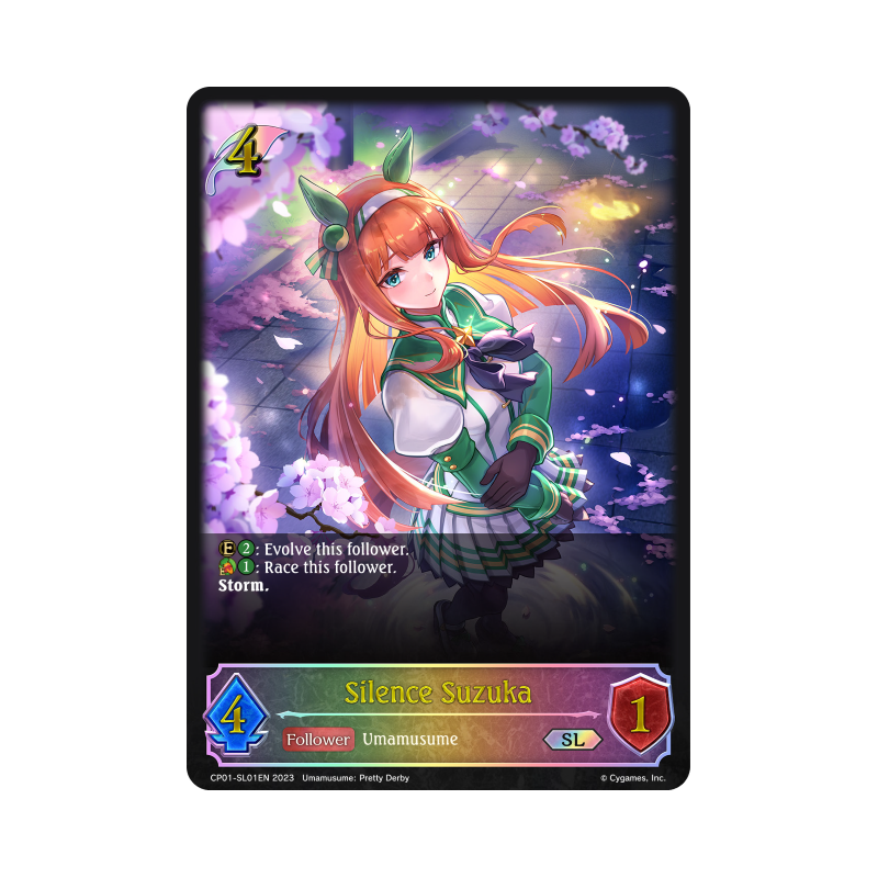 shadowverse-tcg-cp01-sl01en-super-legendary-silence-suzuka-umamusume-pretty-derby