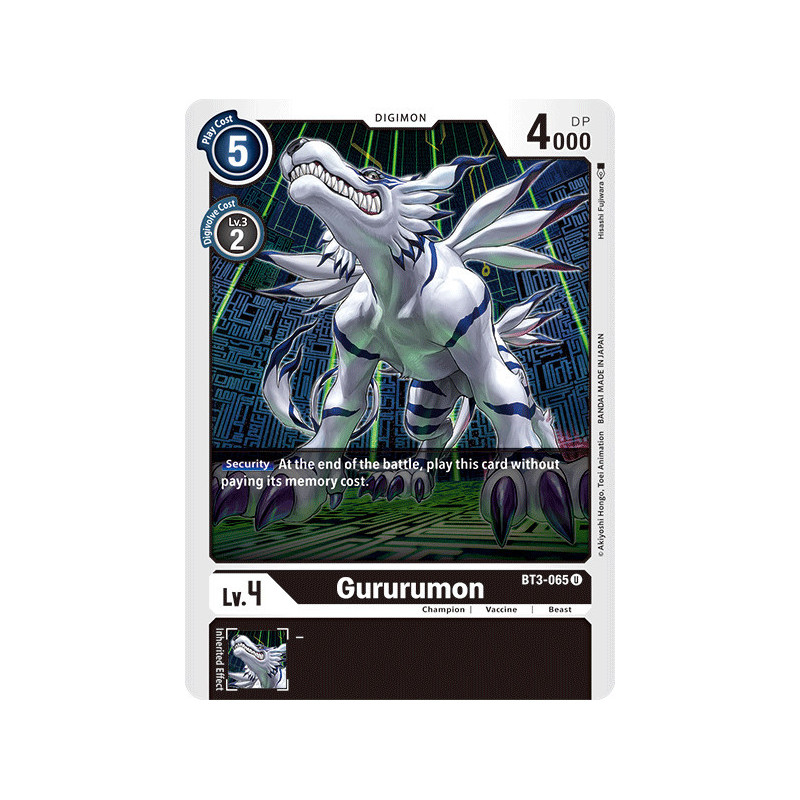Digimon_TCG_BT3-065_Gururumon_Uncommon_Union_Impact_Card_Game