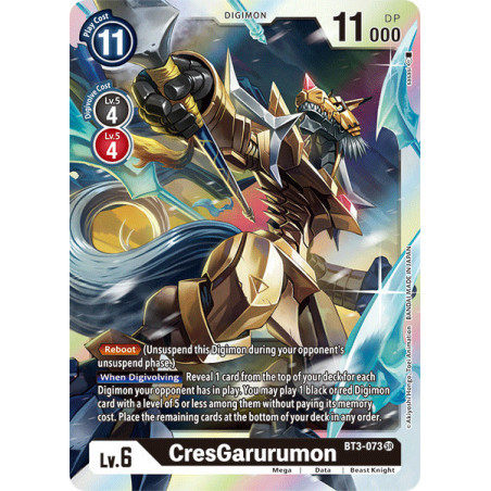 Digimon_TCG_BT3-073_CresGarurumon_Super_Rare_Union_Impact_Card_Game