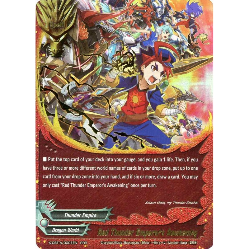 FUTURE CARD BUDDYFIGHT RED THUNDER EMPEROR/'S AWAKENING X-CBT-A//0001EN RRR