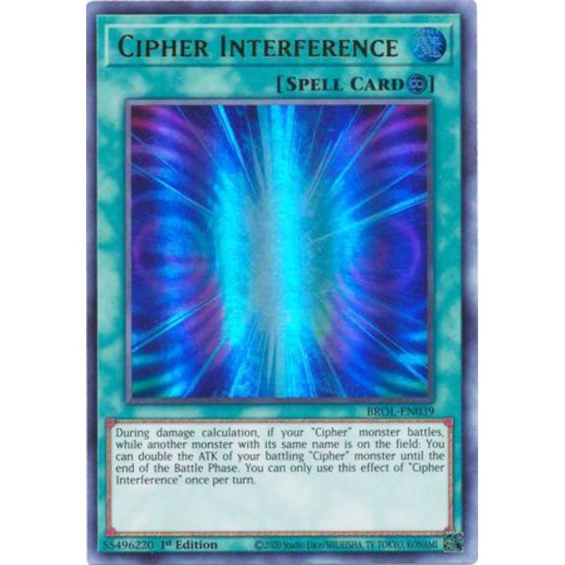 Yu-Gi-Oh TCG BROL-EN039 UR Cipher Interference Brothers of Legend