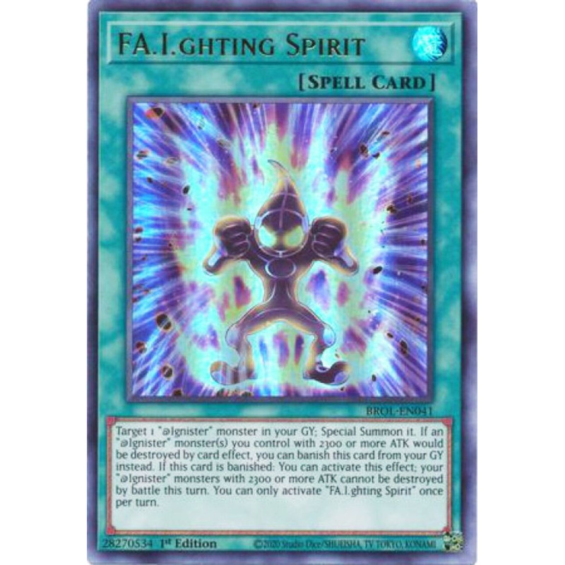 Yu-Gi-Oh TCG BROL-EN041 UR FA.I.ghting Spirit Brothers of Legend