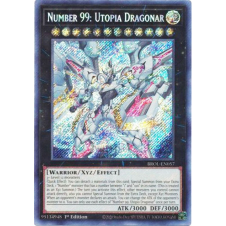 Yu-Gi-Oh TCG BROL-EN057 SE Number 99: Utopia Dragonar Brothers of Legend