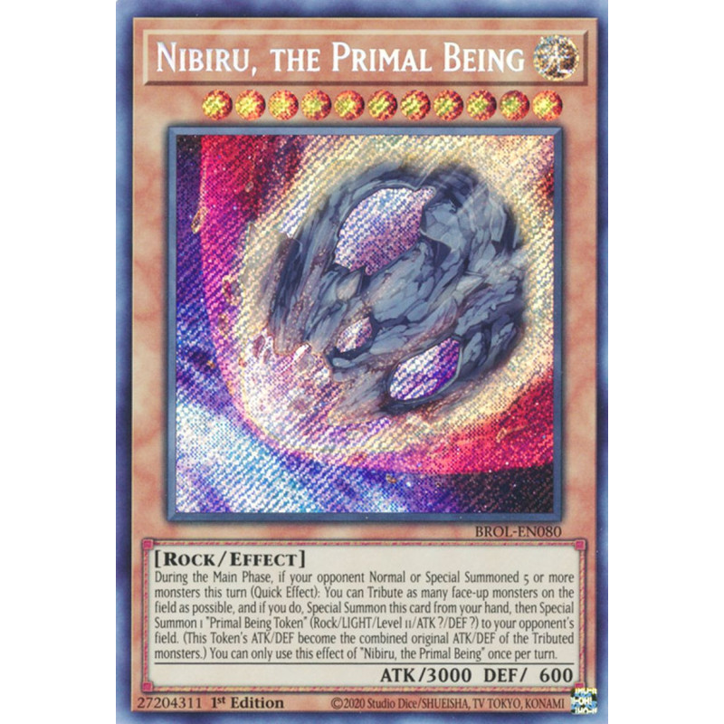Yu-Gi-Oh TCG BROL-EN080 SE Nibiru, the Primal Being Brothers of Legend