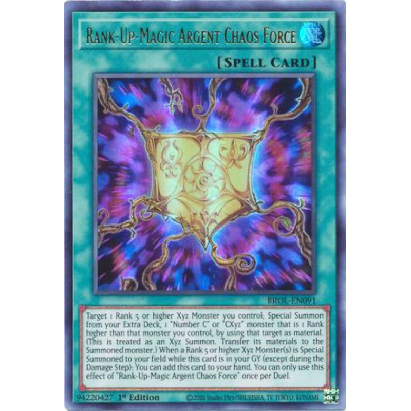 Yu-Gi-Oh TCG BROL-EN091 UR Rank-Up-Magic Argent Chaos Force Brothers of Legend