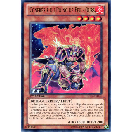 Yu-Gi-Oh TCG CBLZ-FR024 UR Confrérie du Poing de Feu - Ours Le Feu du Cosmos