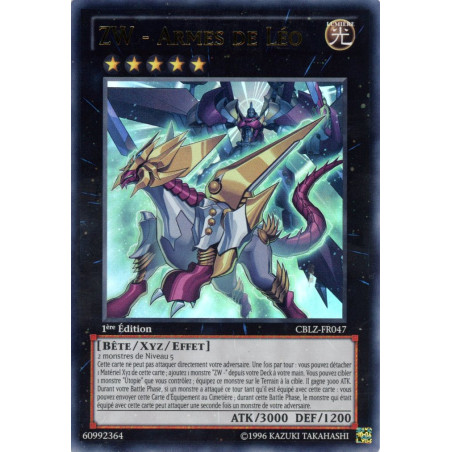 Yu-Gi-Oh TCG CBLZ-FR047 UR ZW - Armes de Léo Le Feu du Cosmos