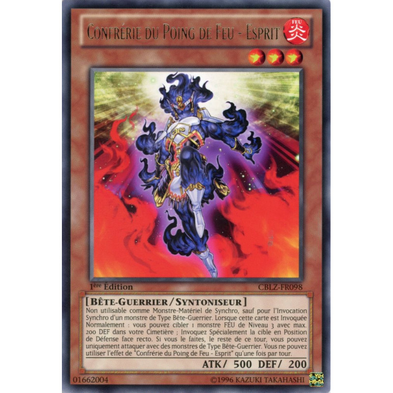Yu-Gi-Oh TCG CBLZ-FR098 R Confrérie du Poing de Feu - Esprit Le Feu du Cosmos