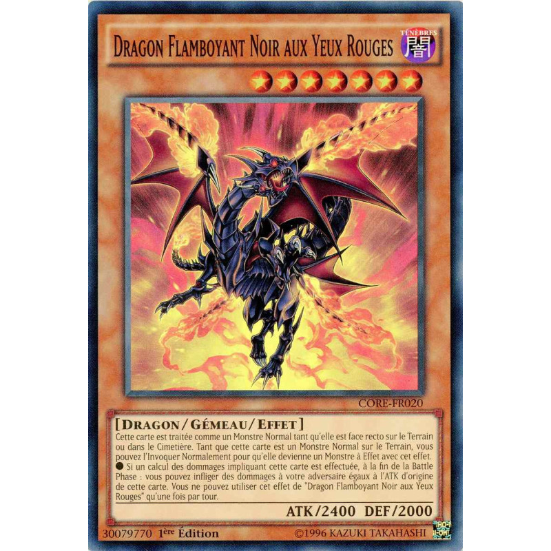 Yu-Gi-Oh TCG CORE-FR020 SR Dragon Flamboyant Noir aux Yeux Rouges Choc des Rebellions