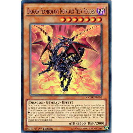 Yu-Gi-Oh TCG CORE-FR020 SR Dragon Flamboyant Noir aux Yeux Rouges Choc des Rebellions