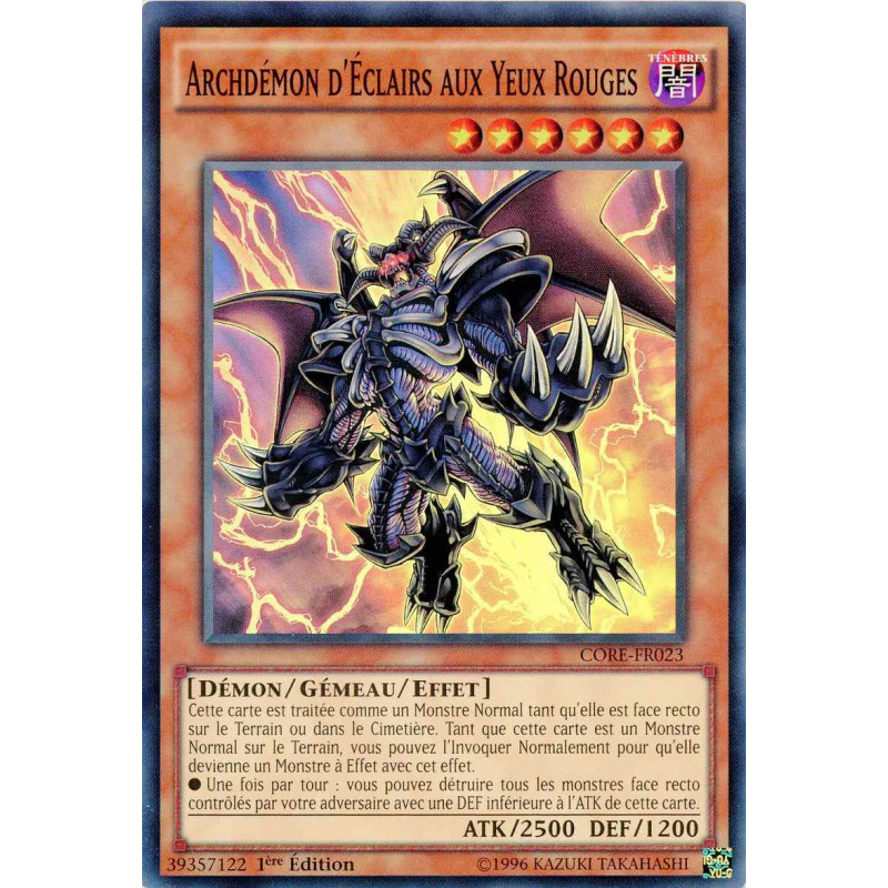 Yu-Gi-Oh TCG CORE-FR023 SR Archdémon d'Éclairs aux Yeux Rouges Choc des Rebellions