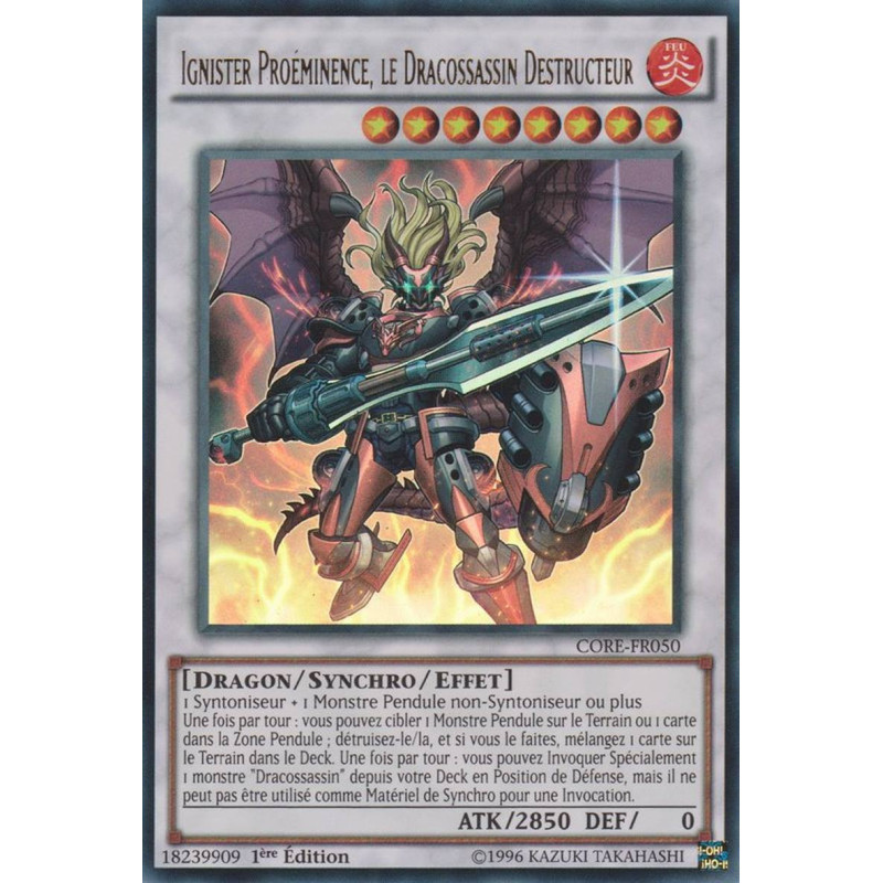 Yu-Gi-Oh TCG CORE-FR050 UR Ignister Proéminence, le Dracossassin Destructeur Choc des Rebellions