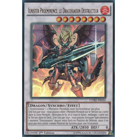 Yu-Gi-Oh TCG CORE-FR050 UR Ignister Proéminence, le Dracossassin Destructeur Choc des Rebellions