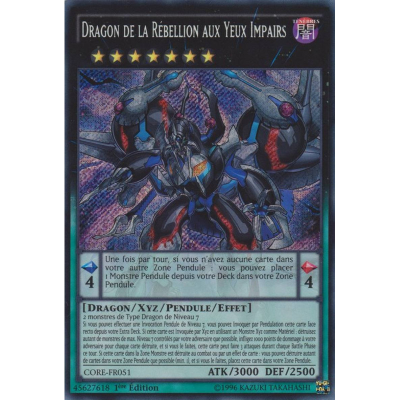 Yu-Gi-Oh TCG CORE-FR051 SE Dragon de la Rébellion aux Yeux Impairs Choc des Rebellions