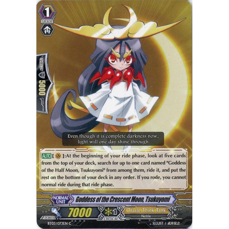1x Cardfight! BT03/073EN Vanguard Goddess of the Crescent Moon C Tsukuyomi 