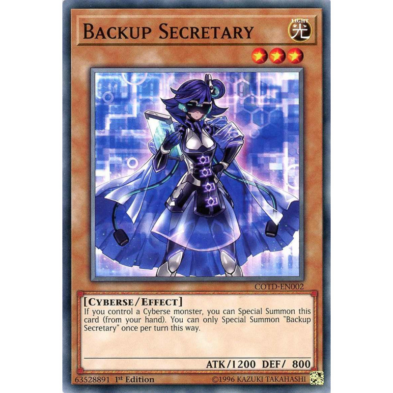 Yu-Gi-Oh TCG COTD-EN002 C Backup Secretary Code of the Duelist