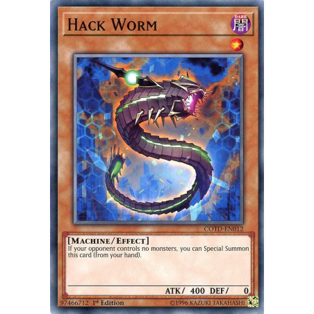 Yu-Gi-Oh TCG COTD-EN012 C Hack Worm Code of the Duelist