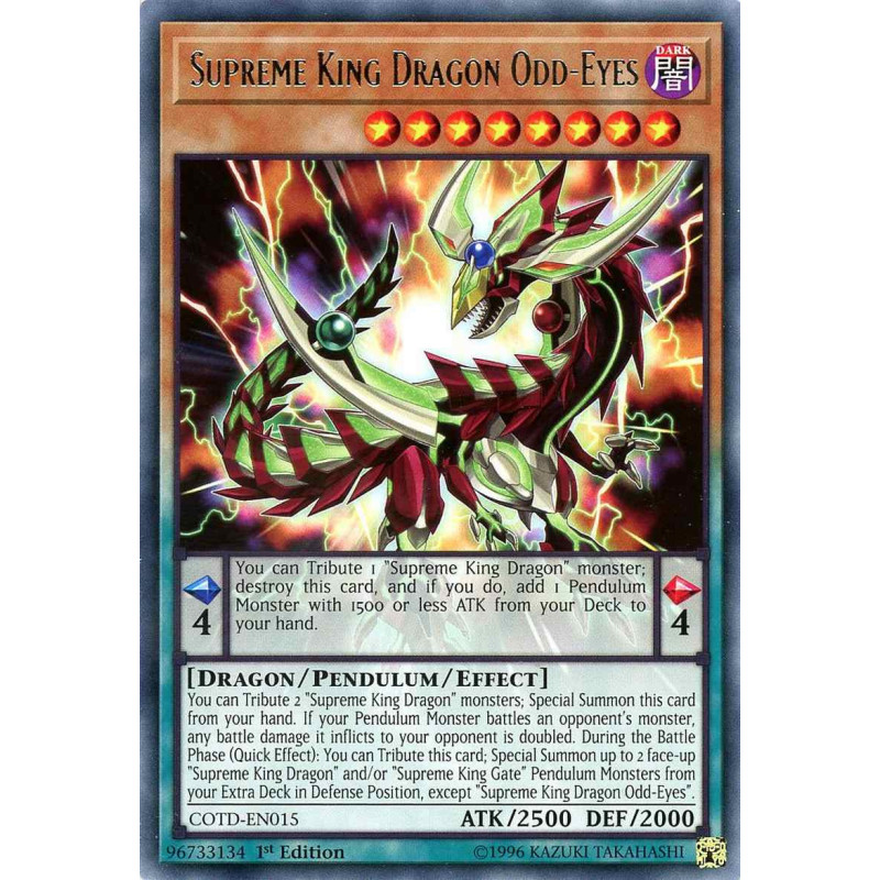 Yu-Gi-Oh TCG COTD-EN015 R Supreme King Dragon Odd-Eyes Code of the Duelist