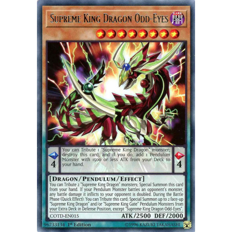 Yu-Gi-Oh TCG COTD-EN015 R Supreme King Dragon Odd-Eyes Code of the Duelist