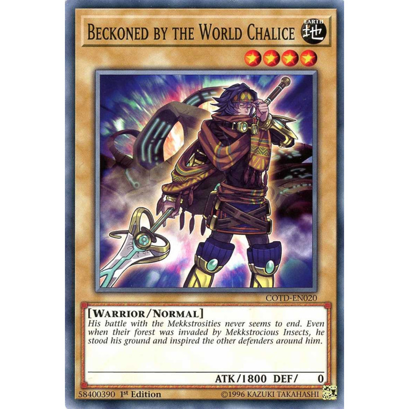 Yu-Gi-Oh TCG COTD-EN020 C Beckoned by the World Chalice Code of the Duelist