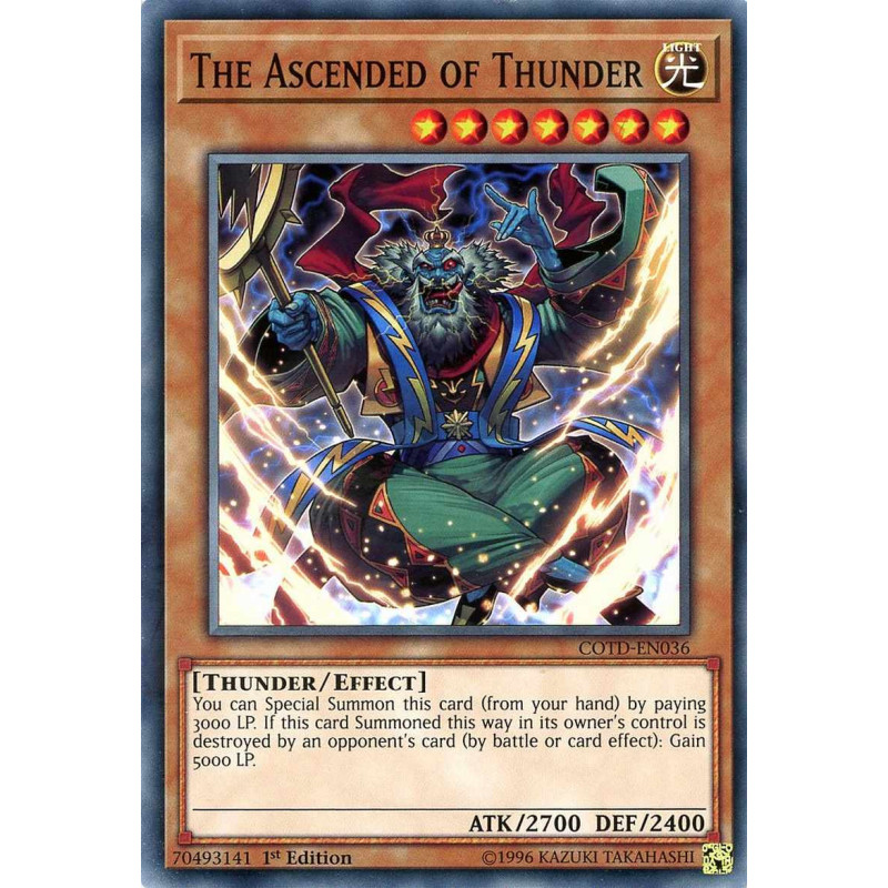 Yu-Gi-Oh TCG COTD-EN036 C The Ascended of Thunder Code of the Duelist