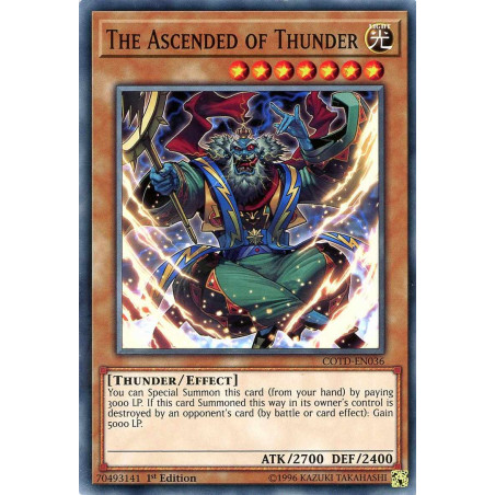 Yu-Gi-Oh TCG COTD-EN036 C The Ascended of Thunder Code of the Duelist