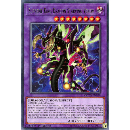 Yu-Gi-Oh TCG COTD-EN038 R Supreme King Dragon Starving Venom Code of the Duelist