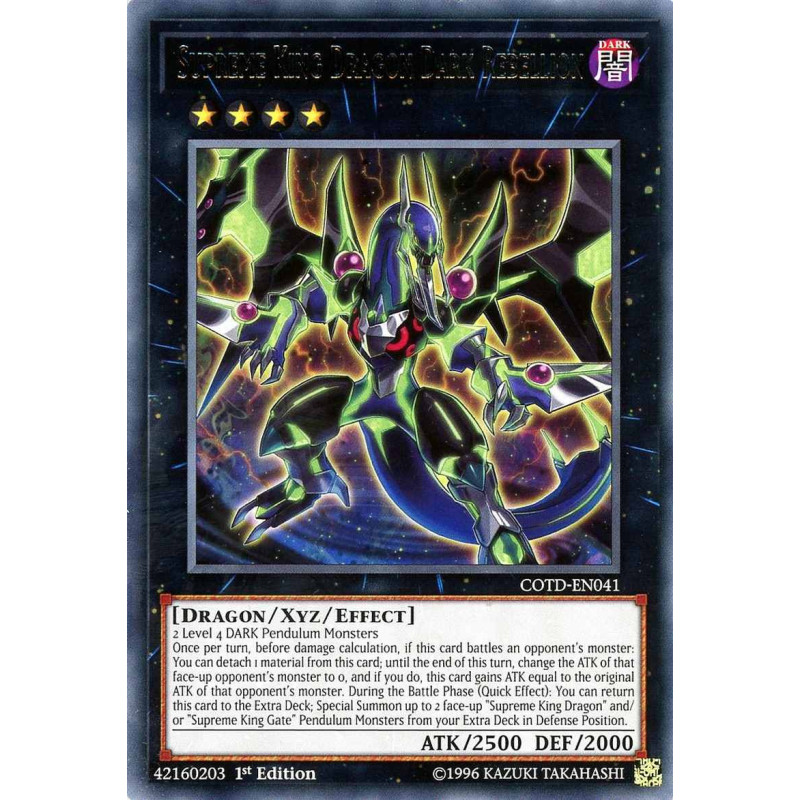 Yu-Gi-Oh TCG COTD-EN041 R Supreme King Dragon Dark Rebellion Code of the Duelist