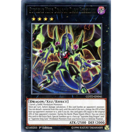 Yu-Gi-Oh TCG COTD-EN041 R Supreme King Dragon Dark Rebellion Code of the Duelist