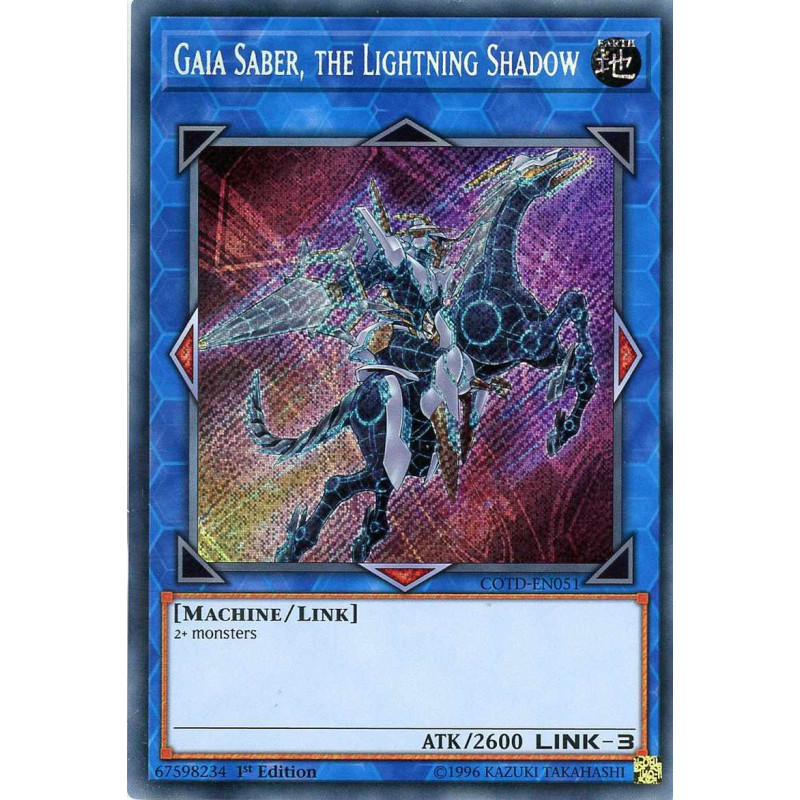 Yu-Gi-Oh TCG COTD-EN051 SE Gaia Saber, the Lightning Shadow Code of the Duelist