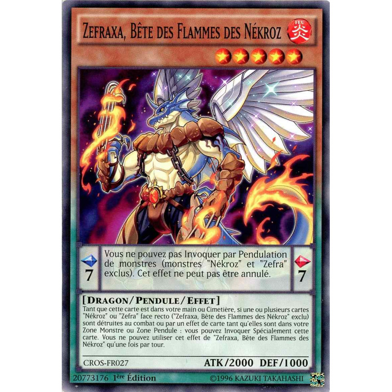 Yu-Gi-Oh TCG CROS-FR027 C Zefraxa, Bête des Flammes des Nékroz Les Âmes Croisées