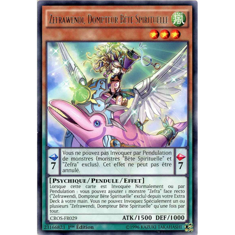 Yu-Gi-Oh TCG CROS-FR029 R Zefrawendi, Dompteur Bête Spirituelle Les Âmes Croisées