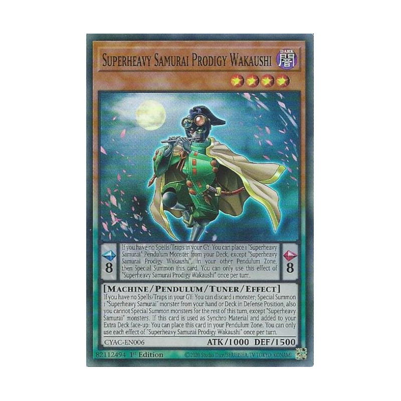 Yu-Gi-Oh TCG CYAC-EN006 SR Superheavy Samurai Prodigy Wakaushi Cyberstorm Access