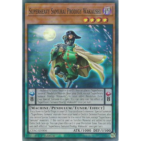 Yu-Gi-Oh TCG CYAC-EN006 SR Superheavy Samurai Prodigy Wakaushi Cyberstorm Access