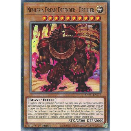 Yu-Gi-Oh TCG CYAC-EN016 C Nemleria Dream Defender - Oreiller Cyberstorm Access