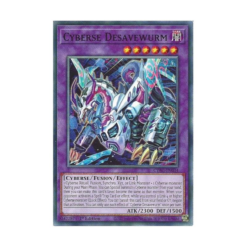 Yu-Gi-Oh TCG CYAC-EN034 C Cyberse Desavewurm Cyberstorm Access